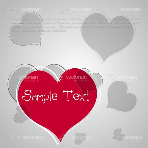 Grey and Pink Hearts Background with Sample Text